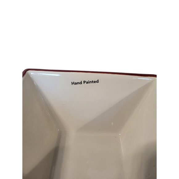 New St. Nicholas Square Yuletide Ceramic Bowl Hand Painted Christmas Snowmen - Picture 6 of 7